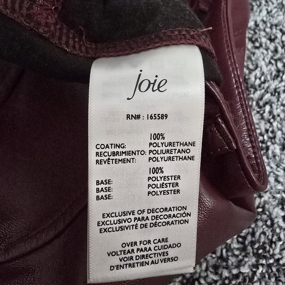 Joie faux leather pants in burgundy - Picture 7 of 7